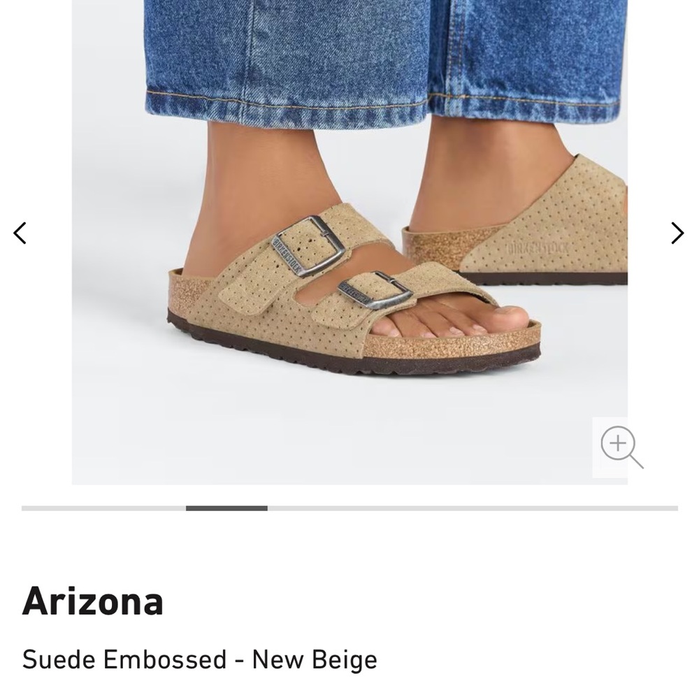 Birkenstock Arizona Sueded Embossed Dotted New Beige ladies 9, narrow fit - Picture 6 of 8